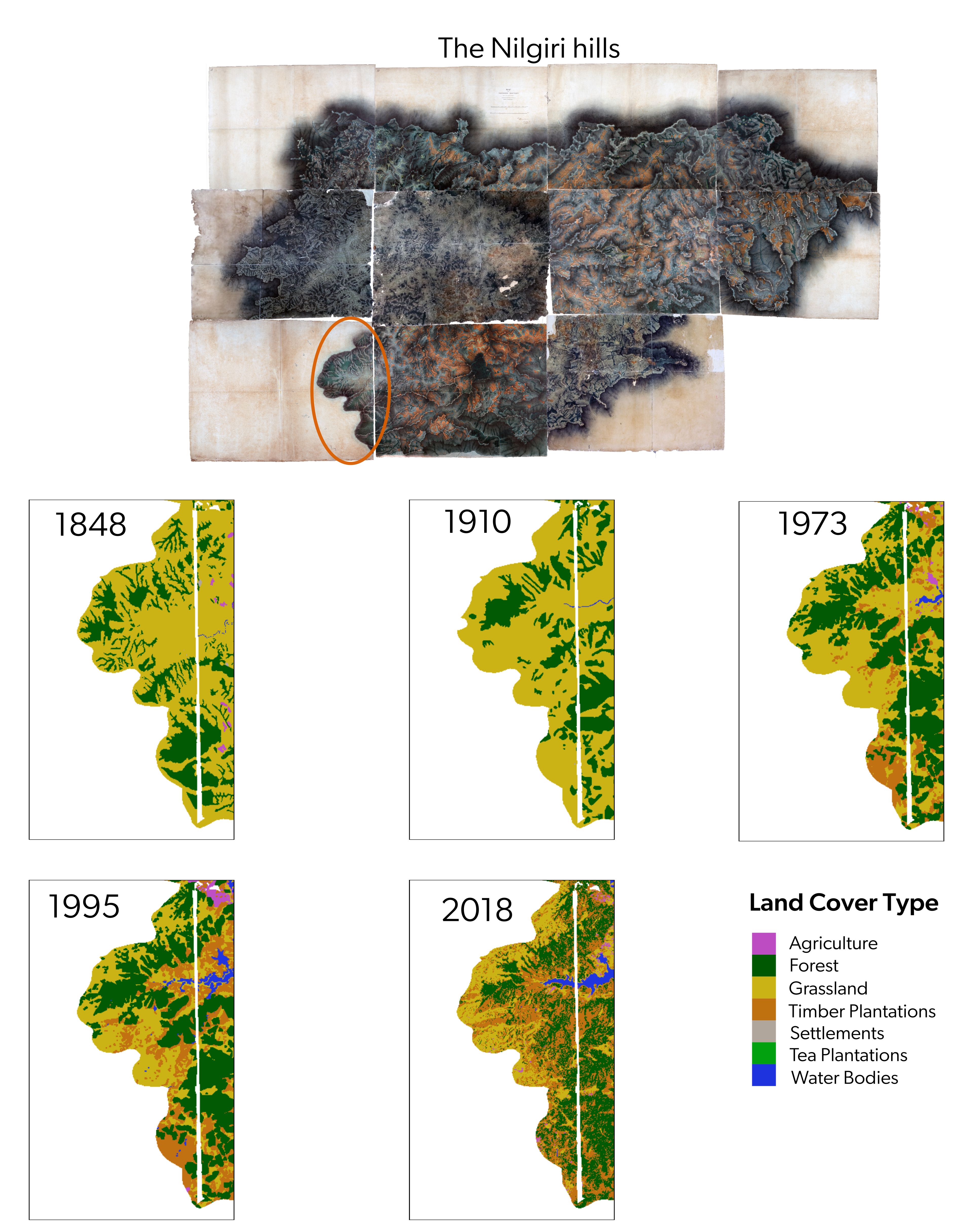 Comparing changes across the south-western quandrant of the map over time