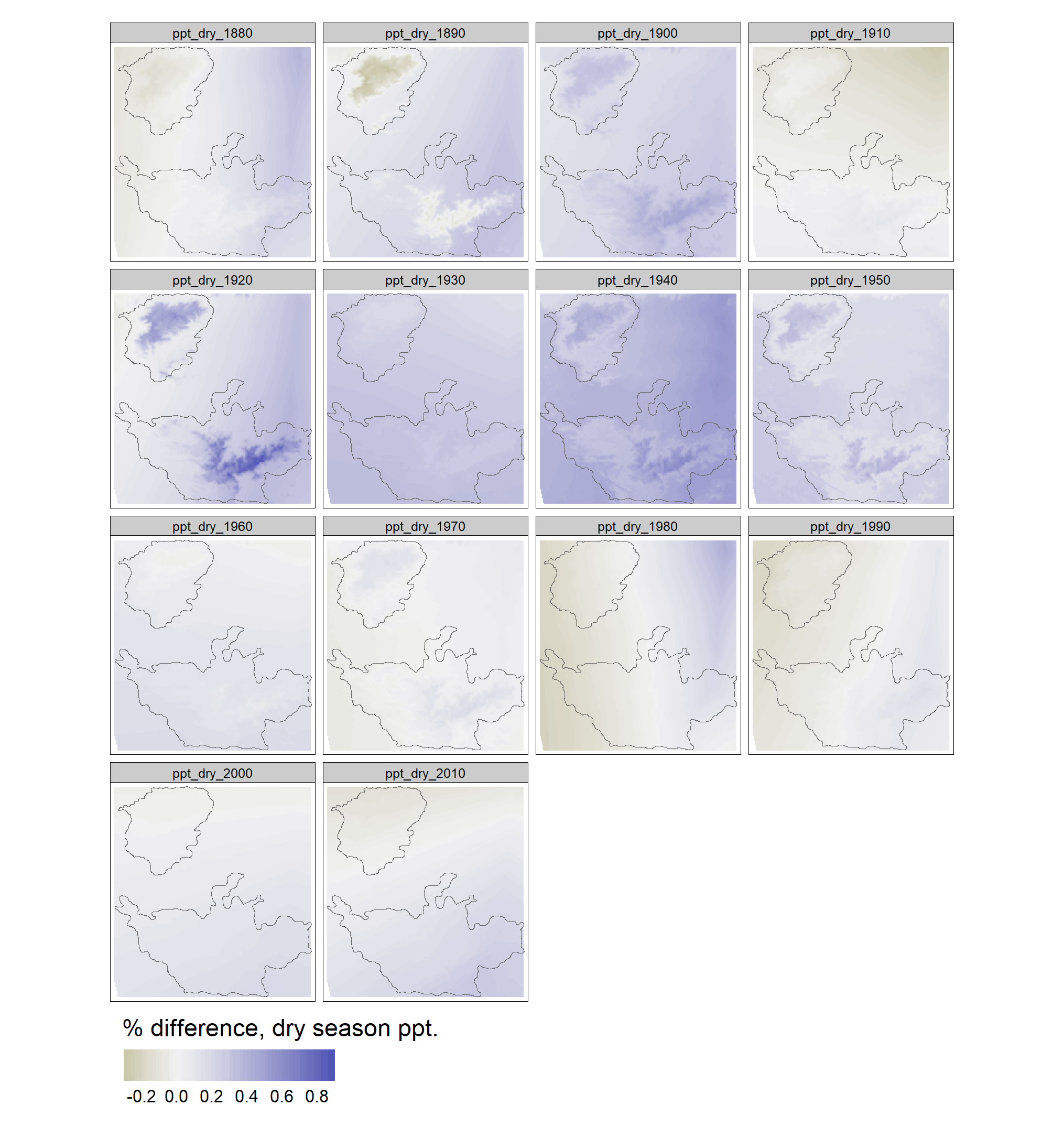 Decadal changes in dry season precipitation over the last century